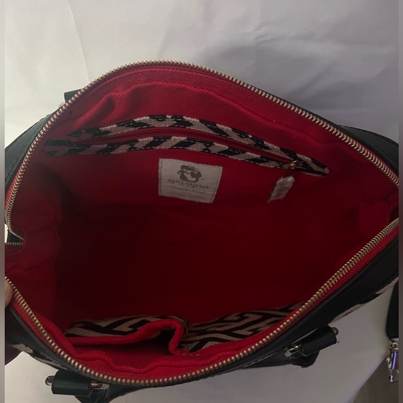 Spartina 449 Callahan Satchel Crossbody EUC Leather And Linen - Picture 9 of 14